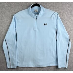 Under Armour Women's  XL Fleece 1/4 Zip Pullover Sweater Light Blue UA Logo